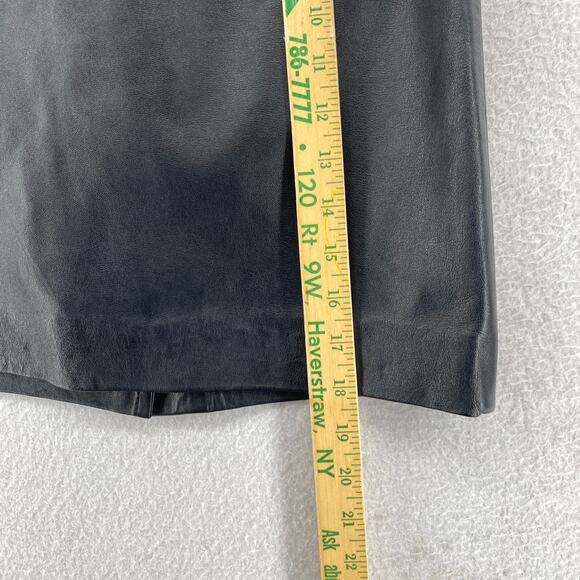 IN TRANSIT Skirt S Leather Pencil Straight Pull On Lined Black VTG USA - Picture 10 of 13